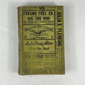 1919 Fresno City and County CA Directory POOR Ancestry Genealogy Vintage Antique